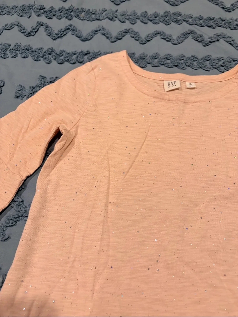 GAP Light Pink Short Sleeve Tee with Subtle Sparkle